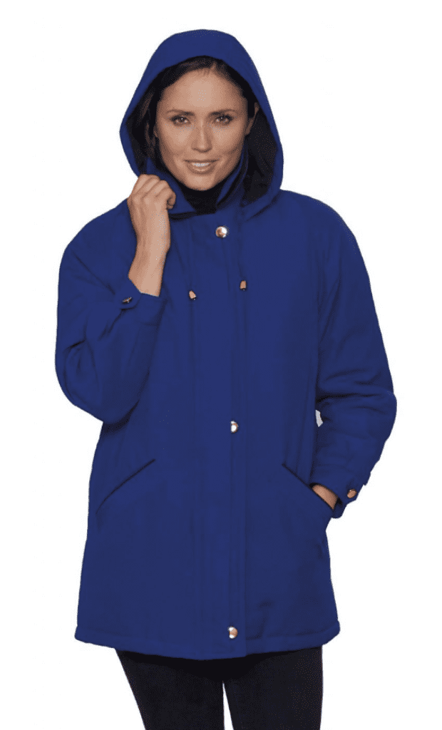 Ladies Cobalt Hooded Rain Jacket Db871, Cobalt Blue Ladies Winter Coat
